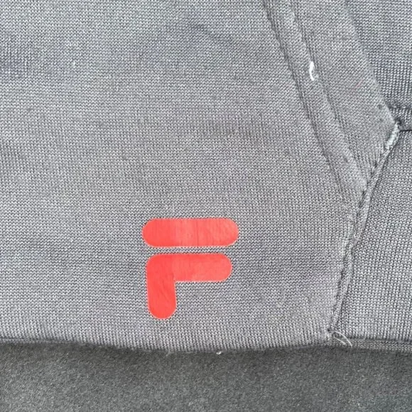 Fila Grey Red Spellout Pullover Hoodie Size Mens Small - Picture 4 of 4